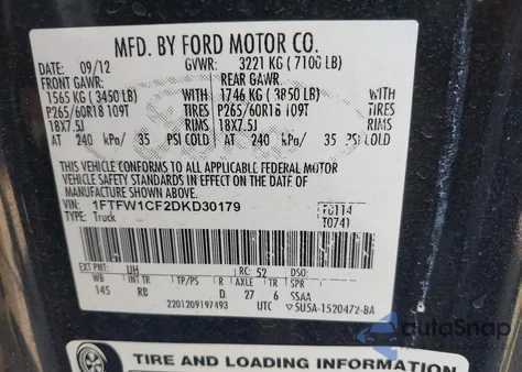 2013 Ford F-150 Fx2 from USA, damaged, VIN 1FTFW1CF2DKD30179